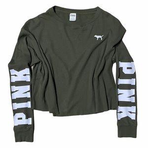 Victoria’s Secret PINK Green Crop Top